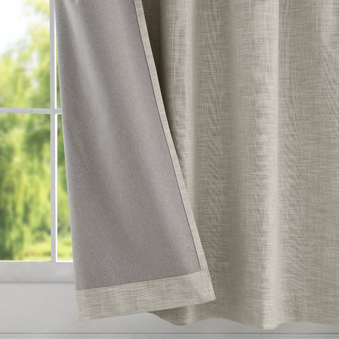 1044 100% Blackout Heavyweight 350GSM Linen Texture Drapes Custom Made 1 Panel