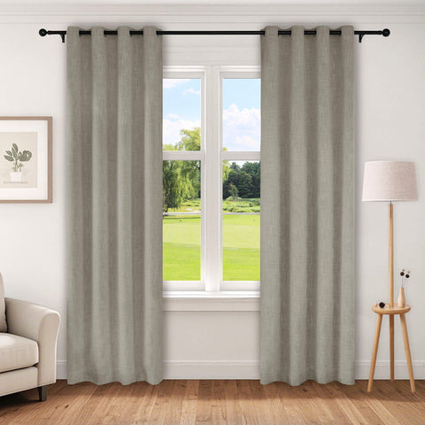 1044 100% Blackout Heavyweight 350GSM Linen Texture Drapes Custom Made 1 Panel