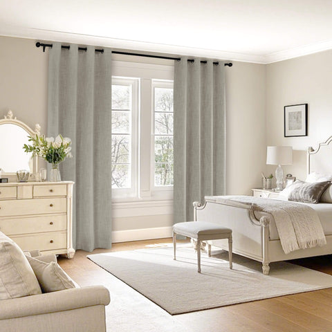 1044 100% Blackout Heavyweight 350GSM Linen Texture Drapes Custom Made 1 Panel