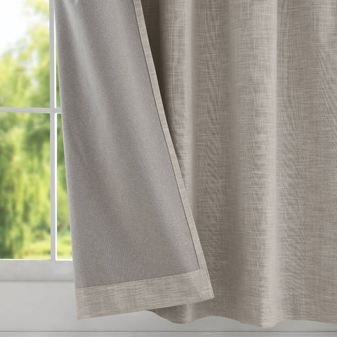 1044 100% Blackout Heavyweight 350GSM Linen Texture Drapes Custom Made 1 Panel