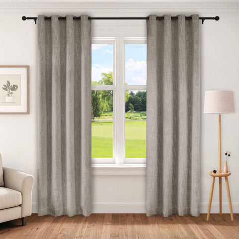 1044 100% Blackout Heavyweight 350GSM Linen Texture Drapes Custom Made 1 Panel