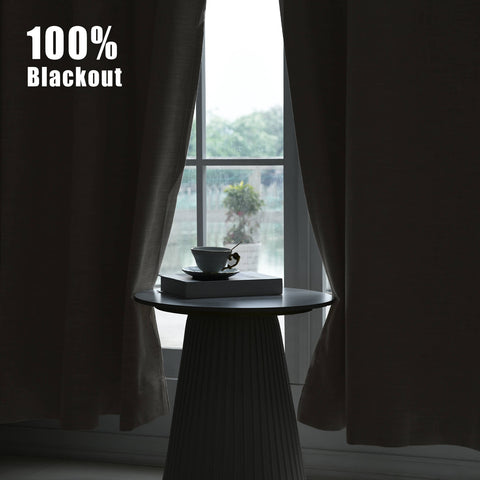 1044 100% Blackout Heavyweight 350GSM Linen Texture Drapes Custom Made 1 Panel