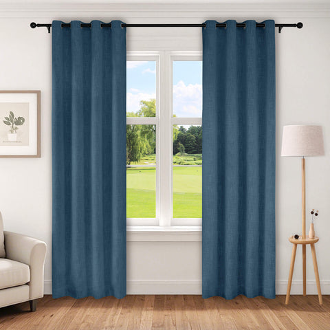 1044 100% Blackout Heavyweight 350GSM Linen Texture Drapes Custom Made 1 Panel