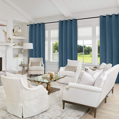 1044 100% Blackout Heavyweight 350GSM Linen Texture Drapes Custom Made 1 Panel