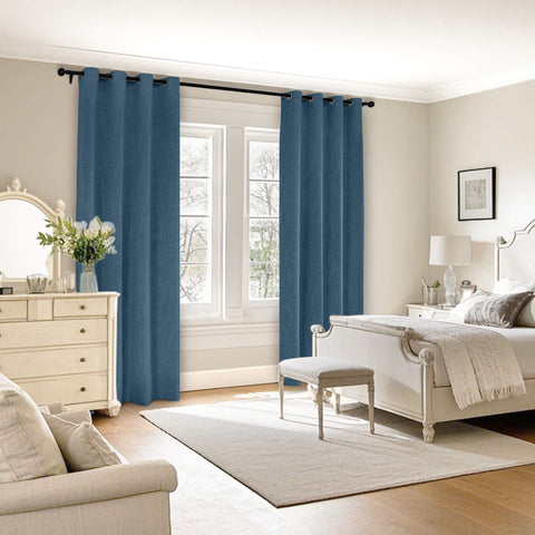 1044 100% Blackout Heavyweight 350GSM Linen Texture Drapes Custom Made 1 Panel
