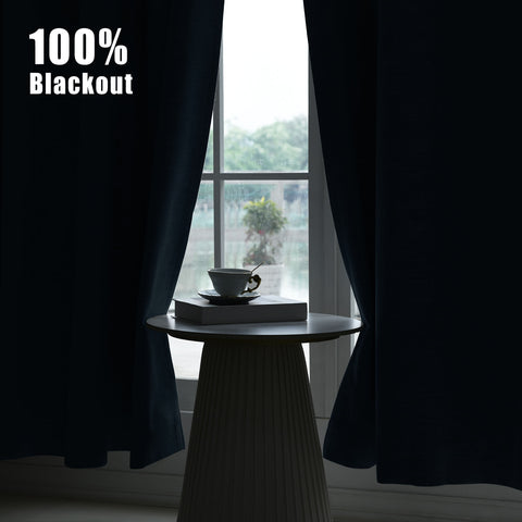 1044 100% Blackout Heavyweight 350GSM Linen Texture Drapes Custom Made 1 Panel