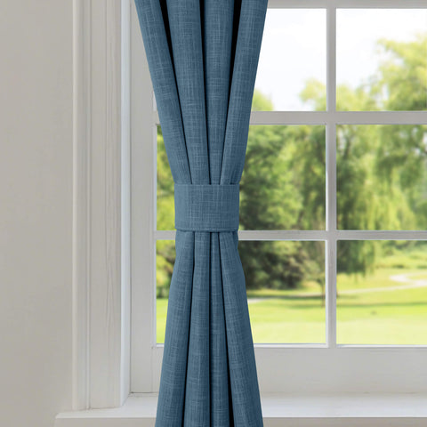 1044 100% Blackout Heavyweight 350GSM Linen Texture Drapes Custom Made 1 Panel