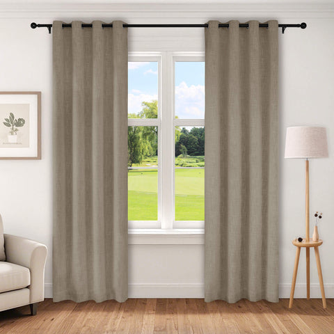 1044 100% Blackout Heavyweight 350GSM Linen Texture Drapes Custom Made 1 Panel