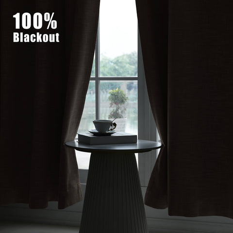1044 100% Blackout Heavyweight 350GSM Linen Texture Drapes Custom Made 1 Panel
