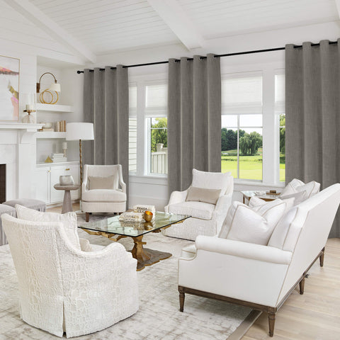 1044 100% Blackout Heavyweight 350GSM Linen Texture Drapes Custom Made 1 Panel