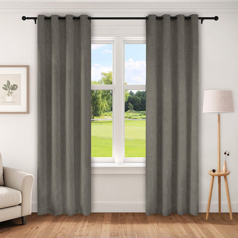 1044 100% Blackout Heavyweight 350GSM Linen Texture Drapes Custom Made 1 Panel