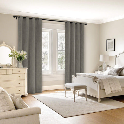 1044 100% Blackout Heavyweight 350GSM Linen Texture Drapes Custom Made 1 Panel