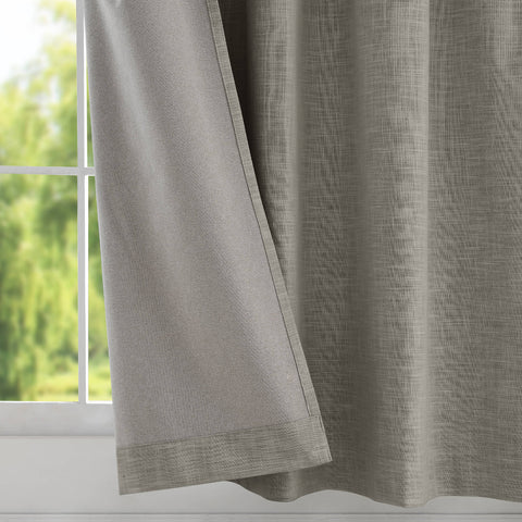 1044 100% Blackout Heavyweight 350GSM Linen Texture Drapes Custom Made 1 Panel