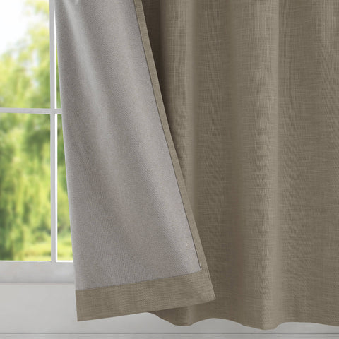 1044 100% Blackout Heavyweight 350GSM Linen Texture Drapes Custom Made 1 Panel