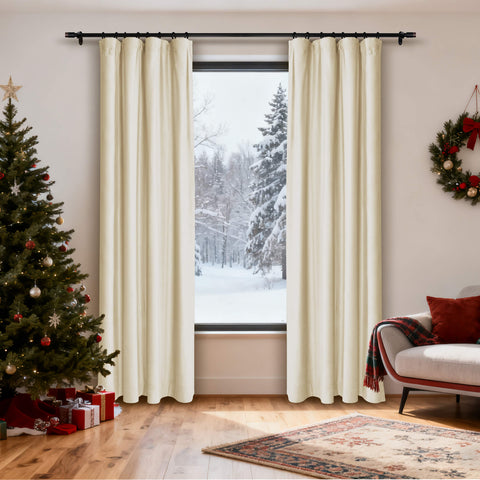 MJ11 Christmas Soft Velvet Blackout Drapes For Bedroom Living Room Holiday Decorations