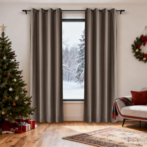 MJ11 Christmas Soft Velvet Blackout Drapes For Bedroom Living Room Holiday Decorations