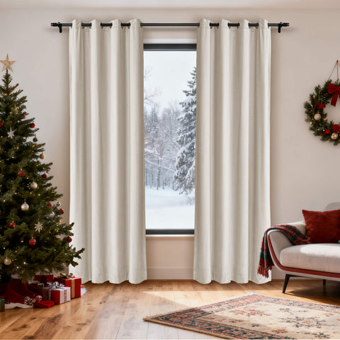 MJ11 Christmas Soft Velvet Blackout Drapes For Bedroom Living Room Holiday Decorations