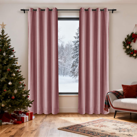 MJ11 Christmas Soft Velvet Blackout Drapes For Bedroom Living Room Holiday Decorations