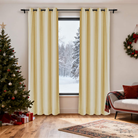MJ11 Christmas Soft Velvet Blackout Drapes For Bedroom Living Room Holiday Decorations