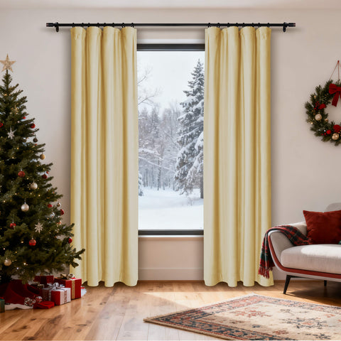 MJ11 Christmas Soft Velvet Blackout Drapes For Bedroom Living Room Holiday Decorations