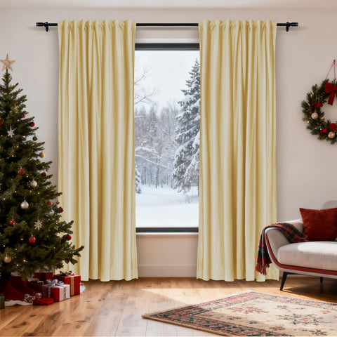 MJ11 Christmas Soft Velvet Blackout Drapes For Bedroom Living Room Holiday Decorations