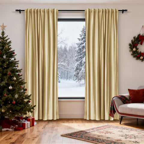 MJ11 Christmas Soft Velvet Blackout Drapes For Bedroom Living Room Holiday Decorations