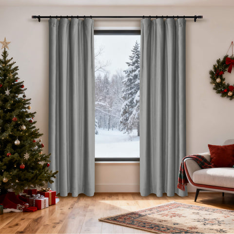 MJ11 Christmas Soft Velvet Blackout Drapes For Bedroom Living Room Holiday Decorations