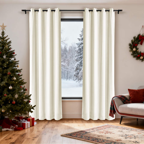 MJ11 Christmas Soft Velvet Blackout Drapes For Bedroom Living Room Holiday Decorations