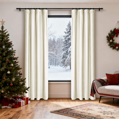 MJ11 Christmas Soft Velvet Blackout Drapes For Bedroom Living Room Holiday Decorations