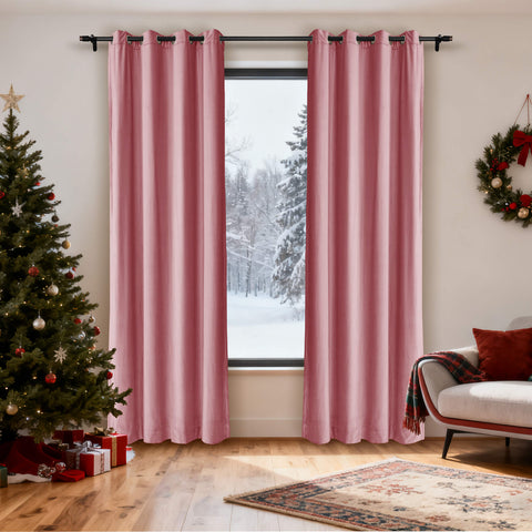 MJ11 Christmas Soft Velvet Blackout Drapes For Bedroom Living Room Holiday Decorations