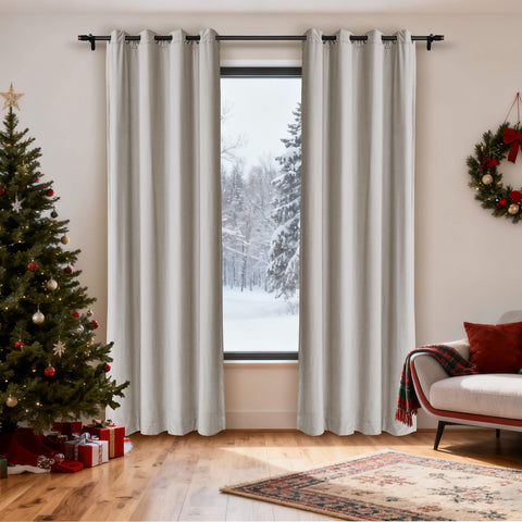 MJ11 Christmas Soft Velvet Blackout Drapes For Bedroom Living Room Holiday Decorations