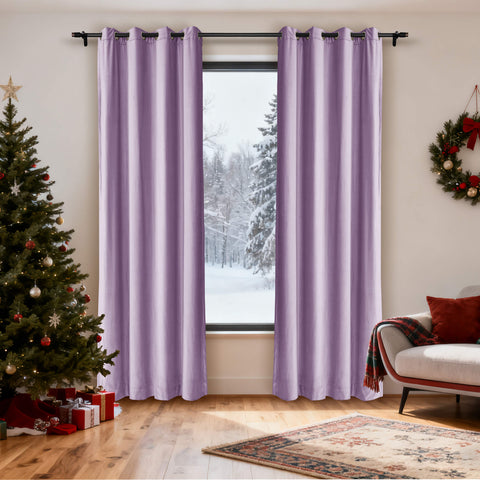 MJ11 Christmas Soft Velvet Blackout Drapes For Bedroom Living Room Holiday Decorations