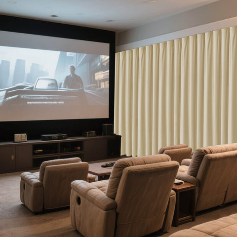 MJ11 Soft Velvet Home Theater Blackout Curtain Custom Made Multiple Headers - Cololeaf -- 111# Warm Black