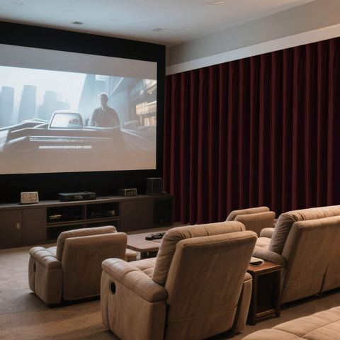 MJ11 Soft Velvet Home Theater Blackout Curtain Custom Made Multiple Headers - Cololeaf -- 46# Burgundy