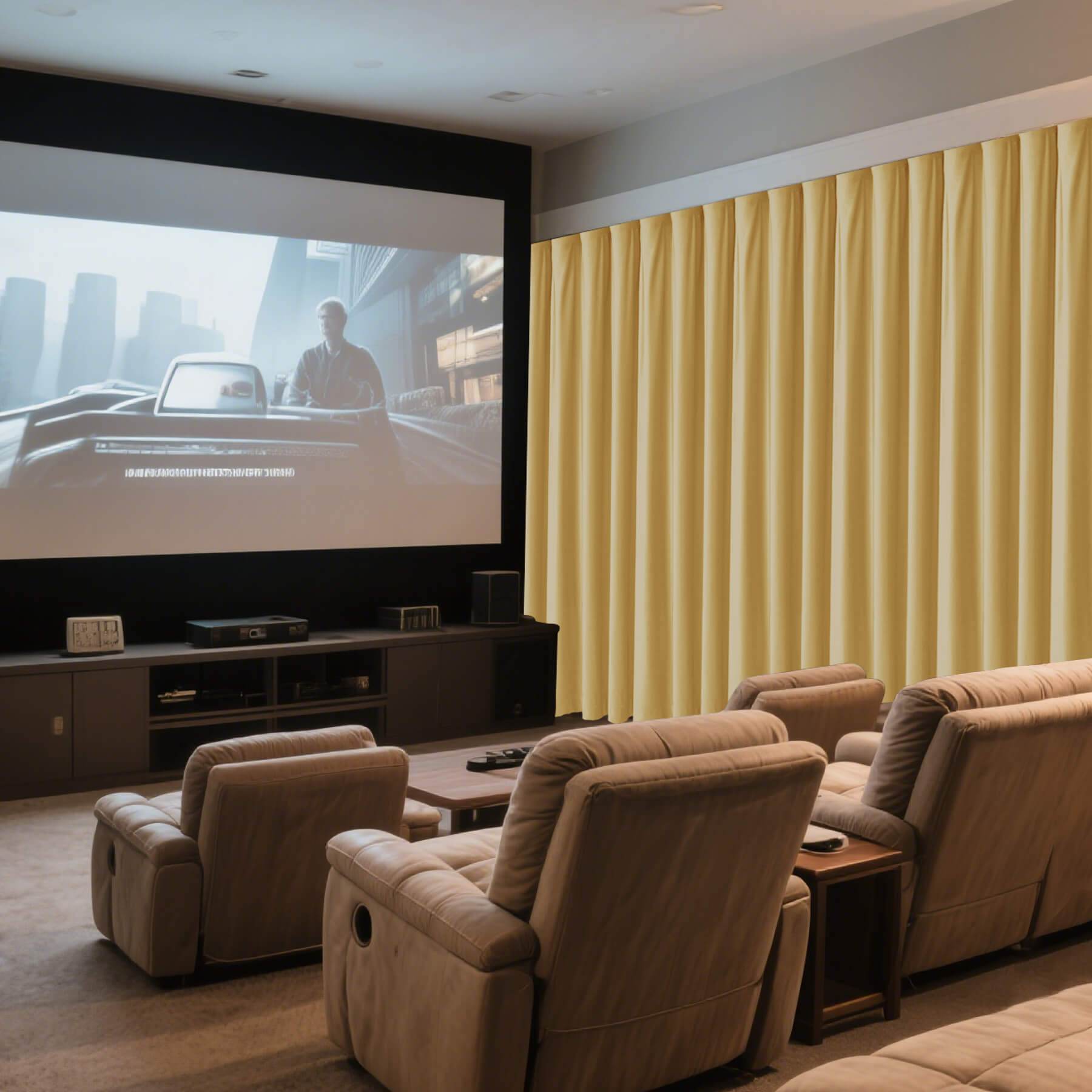 MJ11 Soft Velvet Home Theater Blackout Curtain Custom Made Multiple Headers - Cololeaf -- 3# Cream