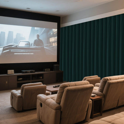 MJ11 Soft Velvet Home Theater Blackout Curtain Custom Made Multiple Headers - Cololeaf -- 111# Warm Black