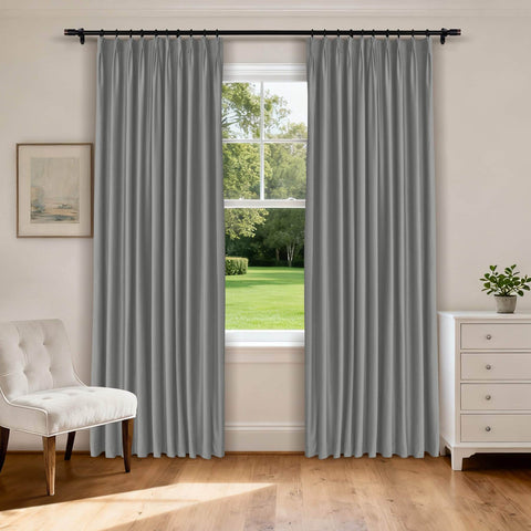 MJ11 Soft Velvet Home Theater Blackout Curtain Custom Made Multiple Headers - Cololeaf -- 111# Warm Black