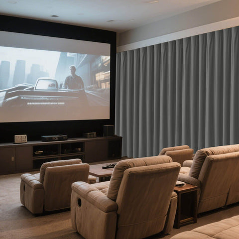 MJ11 Soft Velvet Home Theater Blackout Curtain Custom Made Multiple Headers - Cololeaf -- 111# Warm Black