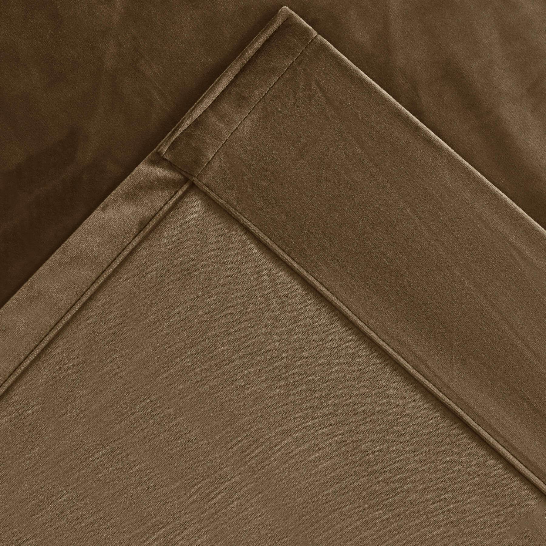 MJ11 Soft Velvet Home Theater Blackout Curtain Custom Made Multiple Headers - Cololeaf -- 111# Warm Black