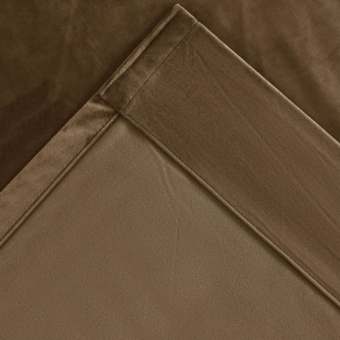 MJ11 Soft Velvet Home Theater Blackout Curtain Custom Made Multiple Headers - Cololeaf -- 111# Warm Black