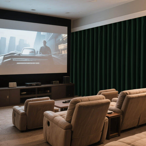 MJ11 Soft Velvet Home Theater Blackout Curtain Custom Made Multiple Headers - Cololeaf -- 111# Warm Black