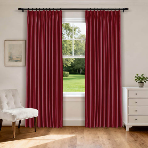 MJ11 Soft Velvet Home Theater Blackout Curtain Custom Made Multiple Headers - Cololeaf -- 111# Warm Black