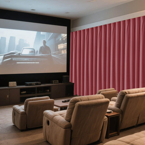 MJ11 Soft Velvet Home Theater Blackout Curtain Custom Made Multiple Headers - Cololeaf -- 36# Rose