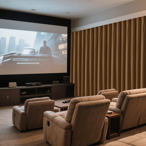 MJ11 Soft Velvet Home Theater Blackout Curtain Custom Made Multiple Headers - Cololeaf -- 15# Sable