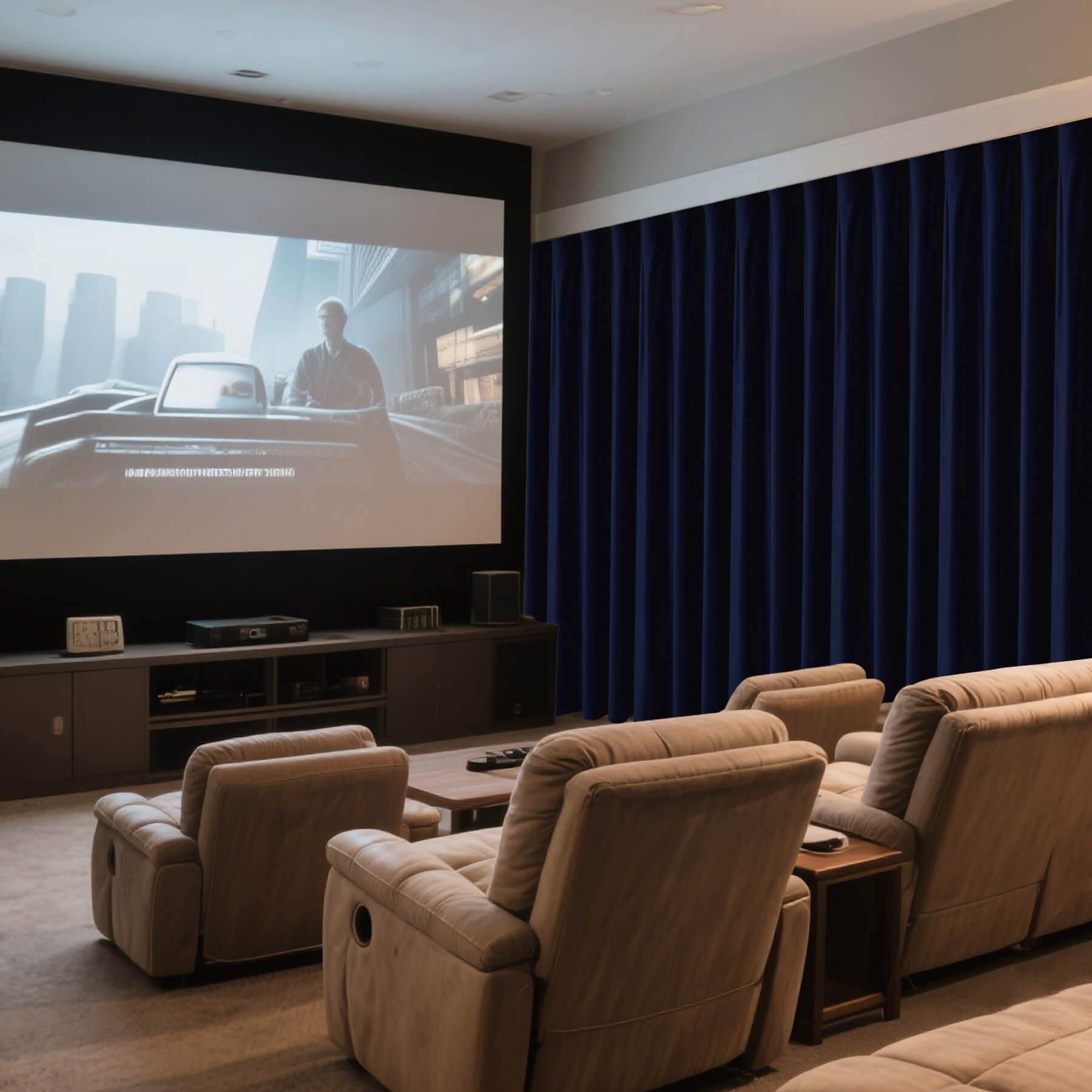 MJ11 Soft Velvet Home Theater Blackout Curtain Custom Made Multiple Headers - Cololeaf -- 111# Warm Black