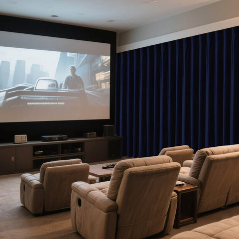 MJ11 Soft Velvet Home Theater Blackout Curtain Custom Made Multiple Headers - Cololeaf -- 111# Warm Black