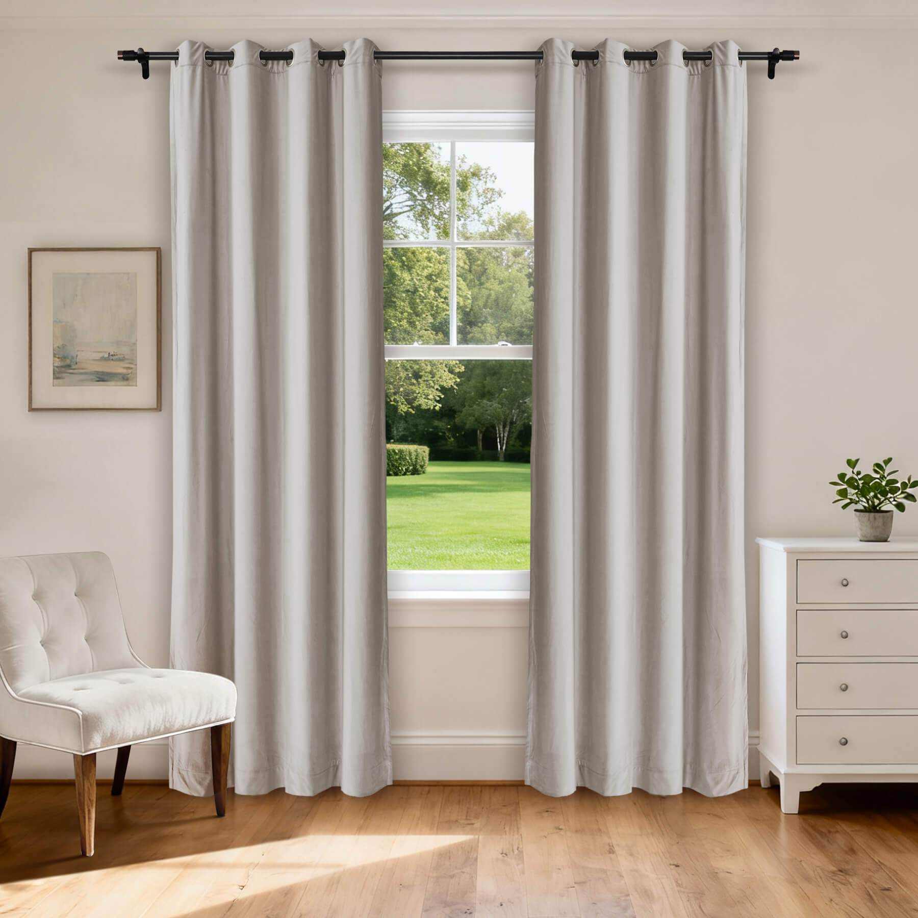 MJ11 Soft Velvet Home Theater Blackout Curtain Custom Made Multiple Headers - Cololeaf -- 111# Warm Black