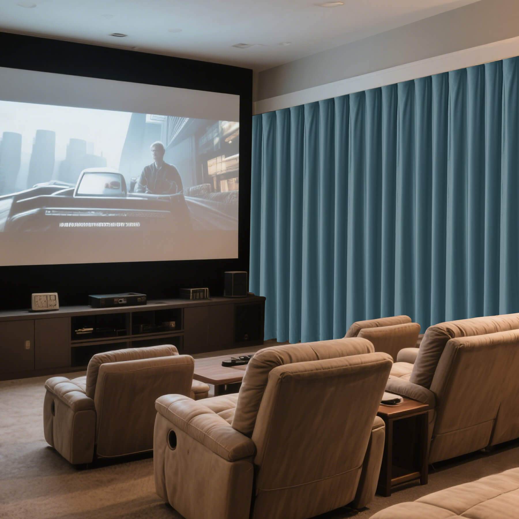 MJ11 Soft Velvet Home Theater Blackout Curtain Custom Made Multiple Headers - Cololeaf -- 111# Warm Black