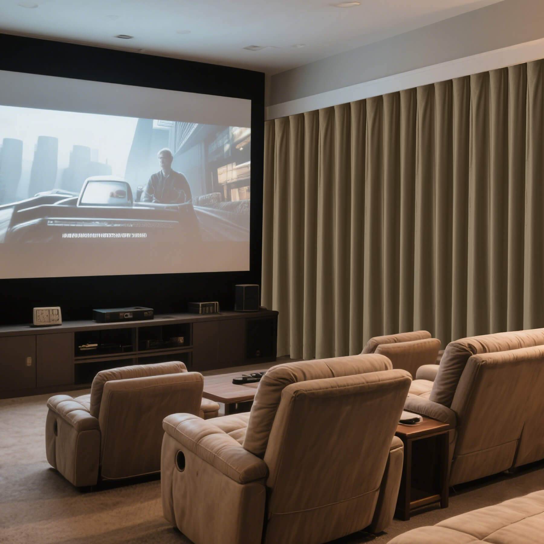 MJ11 Soft Velvet Home Theater Blackout Curtain Custom Made Multiple Headers - Cololeaf -- 9# Taupe