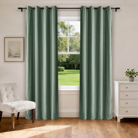 MJ11 Soft Velvet Home Theater Blackout Curtain Custom Made Multiple Headers - Cololeaf -- 111# Warm Black